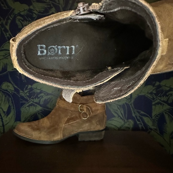 Born Jorgette suede leather brass buckle ankle boots - Picture 5 of 5